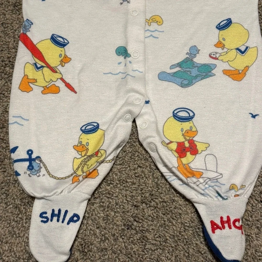Vintage Carter's Baby Sleeper‎ Footed Duck Nautical USA 0-3 Months
